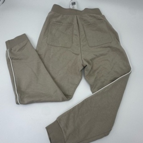 Adidas Kids Pants Size M Tan Joggers Sweatpants Cotton Blend Logo - Picture 10 of 11